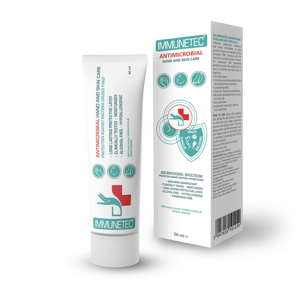 Immunetec antimikrobiális kézfertőtlenítő és bőrvédő krém 50 ml - Webáruház - befektetestitkok.hu